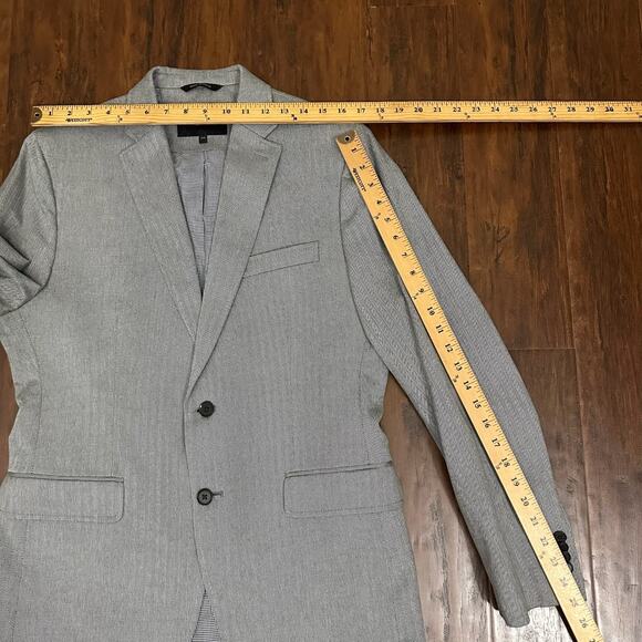 BANANA REPUBLIC Blazer Mens 40R Gray Herringbone Tailored Fit Preppy Business - Picture 12 of 12